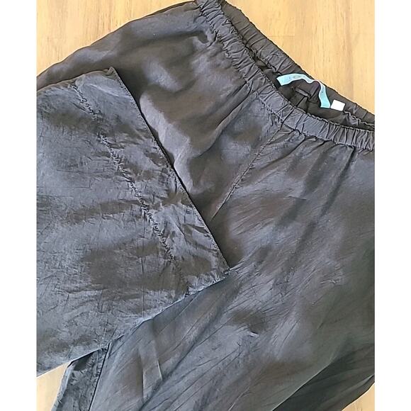 Johnny Was Black Shimmer Wide Leg Pants Sz M | Resort Luxe Boho - Picture 1 of 10